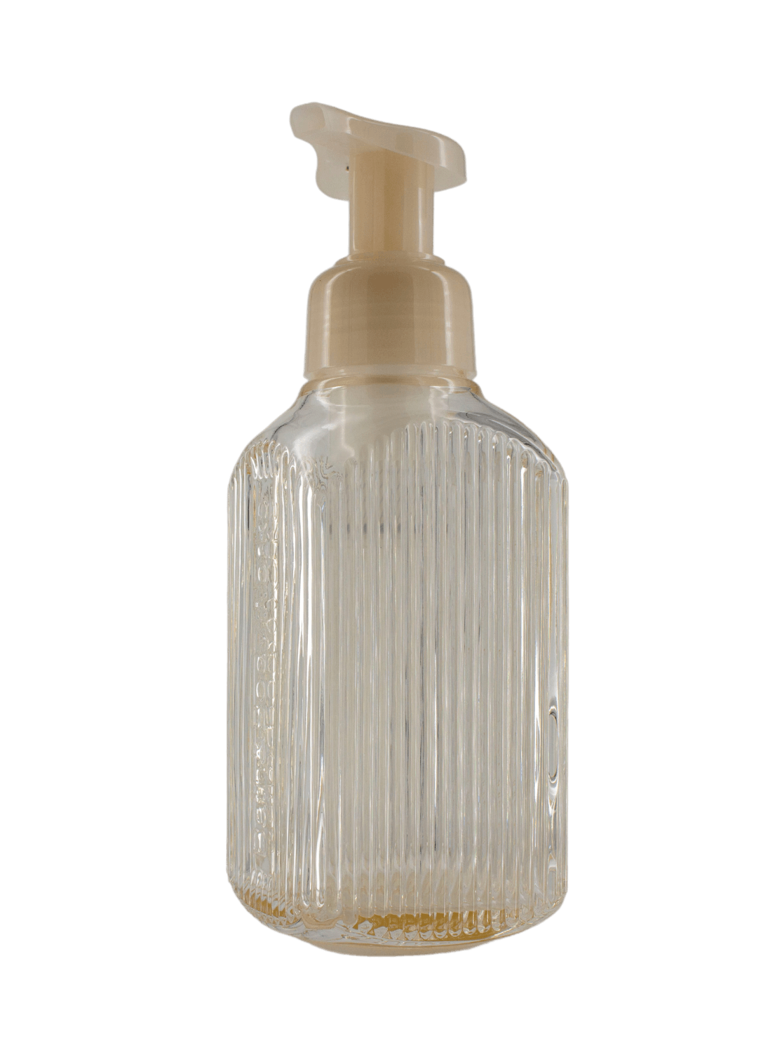 Glass foam soap dispenser made of faceted glass with logo - faceted gold glass