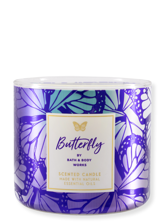 3-Docht Kerze - Butterfly - 411g