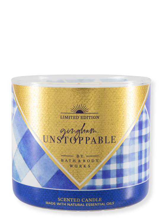 3 -Docht candle - Gingham Unstoppable - Limited Edition - 411g