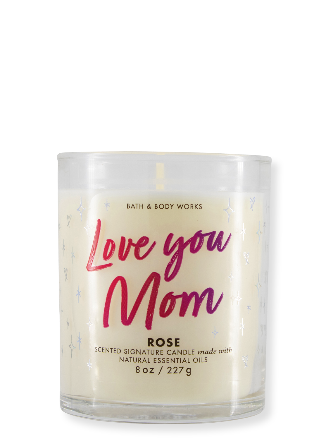 1-Docht Kerze - Love You Mom Rose 227G