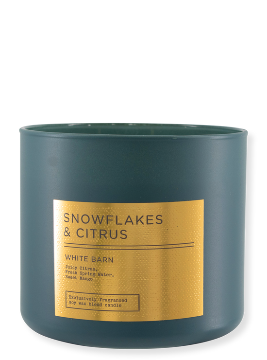 3-Docht Kerze - Snowflakes & Citrus - 411g