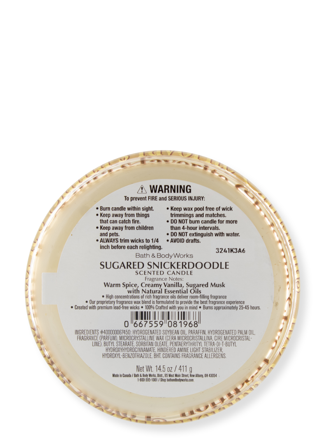 3 -Doct -kaars - Sugared Snickerdoodle - 411G